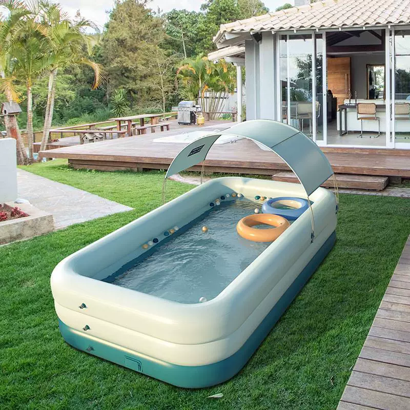 带棚遮阳自动充气婴儿游泳池家庭户外折叠戏水池家用泳池加工定制