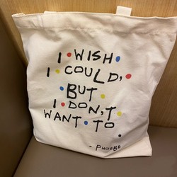 Friends Canvas Bag with Zipper Inner Pocket, A4 Large Capacity, Stylish and Eco-Friendly Shopping Bag for Outings, Tote Bag for Students