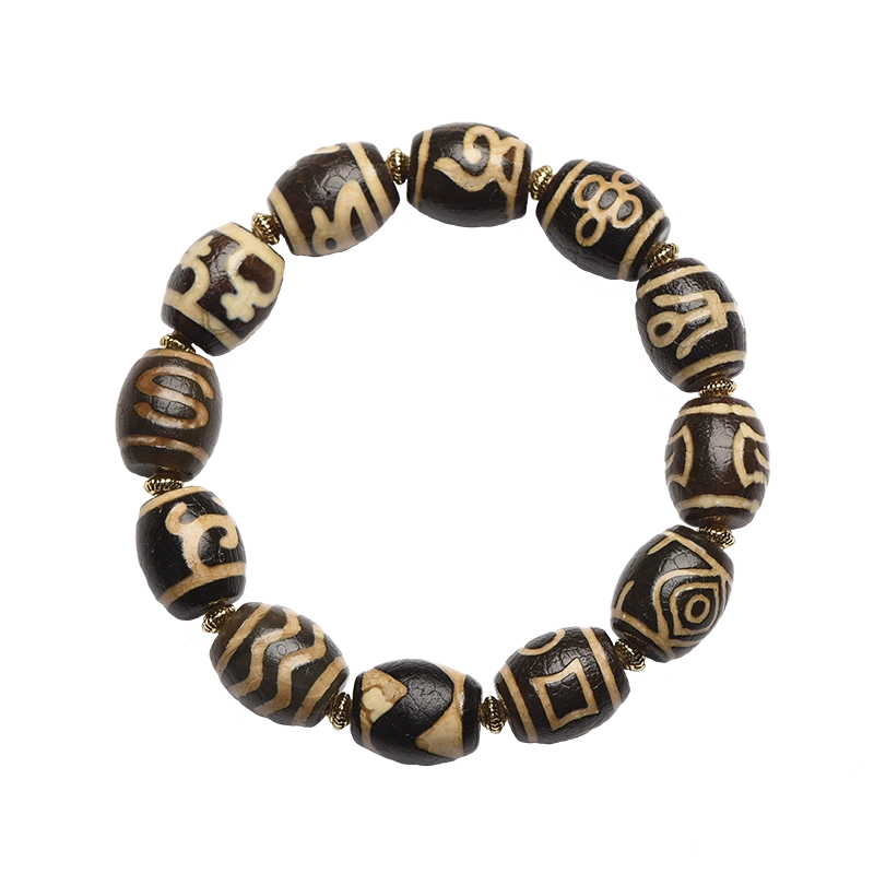 西藏玛瑙九眼天珠手串水晶多宝手链三眼文玩