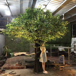 Large Artificial Banyan Tree, Fake Tree, Wishing Tree, Hotel Scenic Area, Wedding Project, Indoor Landscaping, Forest-Style Decoration, Green Banyan Tree