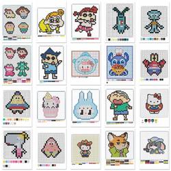 144 Puzzle Bean Drawing Stickers Pixel Art for Making Bean Crafts, Sanrio Q Version Journal DIY Sticker Materials