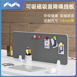 Multifunctional Magnetic Sound-Absorbing Grid Cloth Desk Screen Panel for Office Desks, Employee Desk Divider Screen Panel
