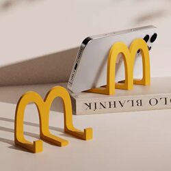 M-Shaped Mcdonald's Phone Stand, Mcdonald's Phone Holder, Office Desktop Ornament, Cute and High-End Niche Design for Women's Workstations