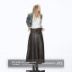 Escape Chigang West original retro temperament washing, old medium and long low waist, thin, thin A -line pleated skirt