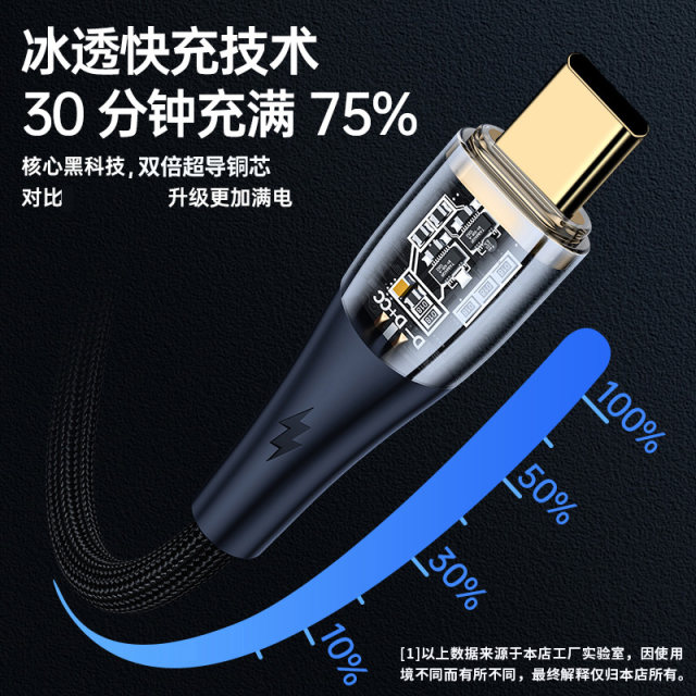 Equipped with 120w super fast charging Type-c data cable ice ...