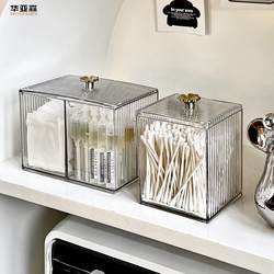 Desktop Cotton Pad Storage Box Dust-Proof Mirror Cabinet No-Drill Skincare Product Dressing Table Lipstick Cosmetics Organizer