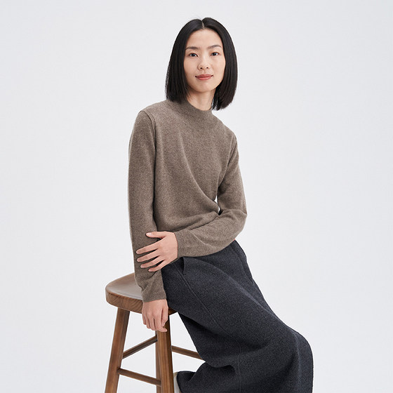 klee klee autumn and winter women's commuting primary color cow velvet small turtleneck pullover sweater K0253KT02