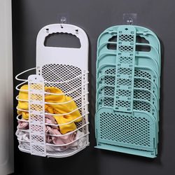 Dirty Clothes Basket Household Laundry Basket Wall-Mounted Foldableable Bathroom Shower Dirty Clothes Storage Basket Bathroom Artifact