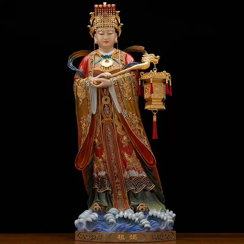 纯铜鎏金妈祖娘娘天上圣母娘娘海神天后高档家用供奉摆件神像