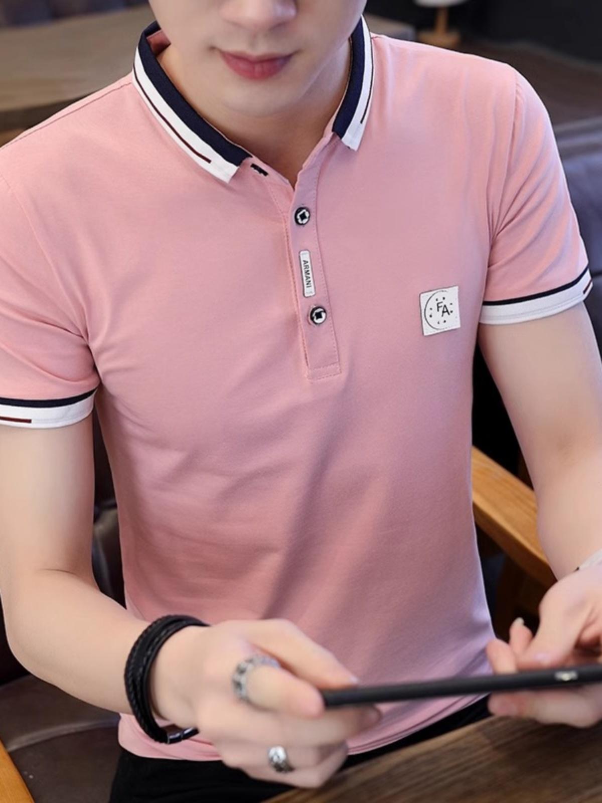 ny夏季带领短袖t恤男士纯棉休闲翻领polo衫男装潮流半袖冰丝体恤