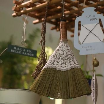 
Household mini miniature desktop cleaning straw broom dustpan gardening garden ornaments cleaning decoration dust broom
