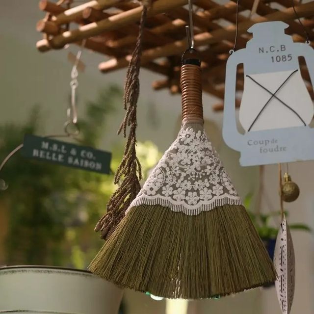
Household mini miniature desktop cleaning straw broom dustpan gardening garden ornaments cleaning decoration dust broom
