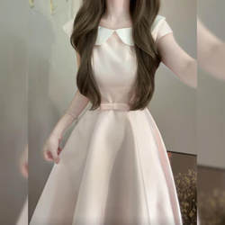 French-Style Rich Girl Doll Collar Dress for Women, Summer First Love Stunning Princess Dress, High-End Sweet Long Dress