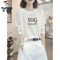 Woodpecker Genuine Summer New Long-Sleeve T-Shirt for Women, Round Neck, Thin Top, Printed Stylish Shirt 2026