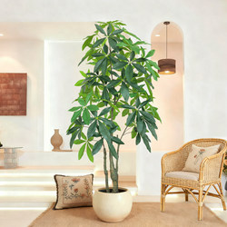 Artificial Green Plant Money Tree Indoor Living Room Fake Green Plant High-End Decoration Large Floor-Standing Ornament Simulated Green Plant Potted Plant