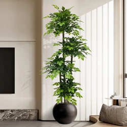 Artificial Green Plant Happiness Tree for Indoor Living Room Tv Cabinet, High-End Light Luxury Ornament, Potted Plant with a Sense of Sophistication, Simulated Plant Tree