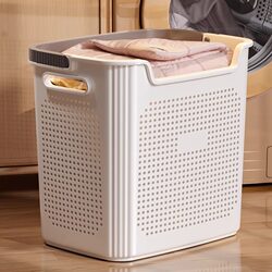 Household Portable Laundry Basket, Large Breathable Dirty Clothes Hamper for Bathroom, Thickened Plastic Storage Basket for Laundry