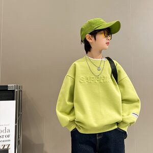 
Boys' street blowing sweatshirt spring and autumn style 2025 new children's autumn long-sleeved T-shirt top big children's base shirt fashionable