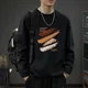 
Spring and Autumn Casual Heavy Combed Cotton Long Sleeve T-shirt Men's Trendy Brand Print Loose Large Size Autumn Inner Base Shirt Men