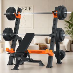 Home-Use Multi-Functional Adjustable Squat Rack, Comprehensive Strength Training, Protective Barbell Rack, Fitness Equipment