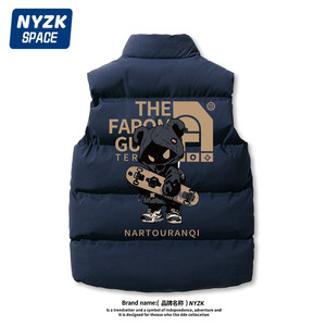 
Nyzk bear joint down cotton vest men's autumn and winter thickened warm and fashionable 2025 new large size sports vest