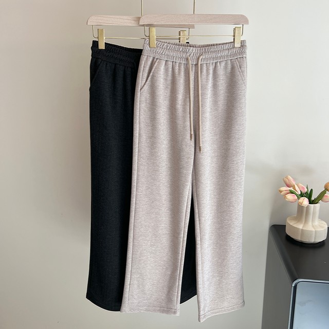 Mom's autumn and winter pants, women's casual pants, middle-aged and elderly grandma's autumn and winter velvet thickened straight pants, elastic waist trousers