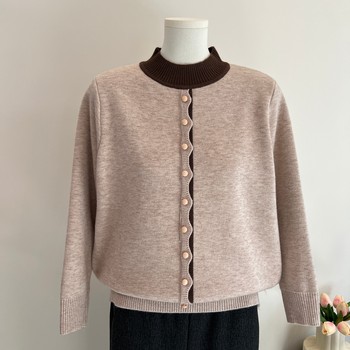 Fashionable mother's winter all-in-one velvet knitted sweater