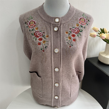 Long-sleeved round neck all-in-one fleece commuter cardigan with fleece