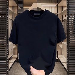 260g Heavyweight Pure Cotton Short-Sleeve Crew Neck Loose Versatile Solid Color T-Shirt Unisex Summer Trendy Simple Top