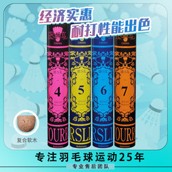 Authentic Asian Lion Dragon Rrsll Badminton Shuttlecock Size 7 and 3/4, Durable and Stable for Training and Professional Competition, Pack of 12