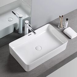 Anti-Overflow Countertop Basin Square Washbasin Single Basin Balcony Washbasin Bathroom Countertop Basin Household Integrated Washbasin