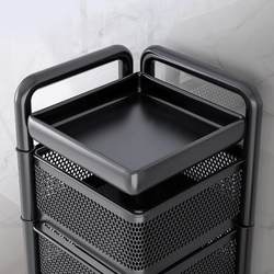 Kitchen Rotating Multi-Functional Storage Rack Household Floor-Standing Multi-Layer Snack Trolley Fruit and Vegetable Basket Storage Rack