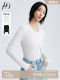 HS Outlet Spring New Solid Color Slim Knit Sweater Women's Basic Versatile Simple U-neck Pullover Top
