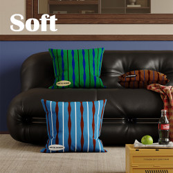 Striped Retro Pillow, Single Square Detachable Pillowcase, Bauhaus Cushion, Office Chair Cushion