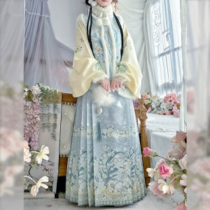 
Zuihuanlou_Linglan 咩咩 Ming-made Hanfu women's 2025 new winter thickened Bijia horse face skirt fairy ancient costume