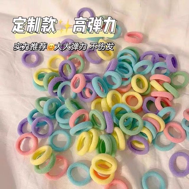 Children's durable candy color towel ring baby high-elastic thumb hair ring baby girl's rubber band headband no damage hair headwear