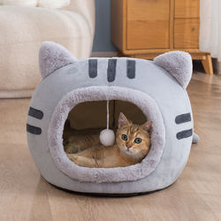 Cat House Suitable for All Seasons, Cat-Shaped, Warm in Winter, Semi-Enclosed Pet House, Safe Cat House for Winter, Dog House
