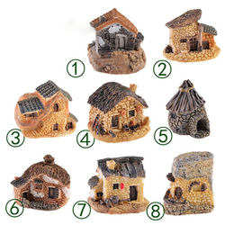 Zakka Aegean Sea 8 Types of Small Houses Micro Landscape Decoration Accessories Resin Small House Ornaments Villa Ornaments