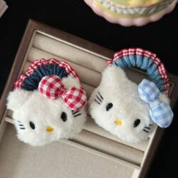 Cute Leopard Print Plush Hair Tie with High Aesthetic Appeal, Sweet Large Shark Hair Clip, and Hair Accessory Rope