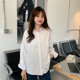 White shirt Women's Spring and Autumn 2023 New Design Sensory French niche stacking early spring chIC long sleeve top