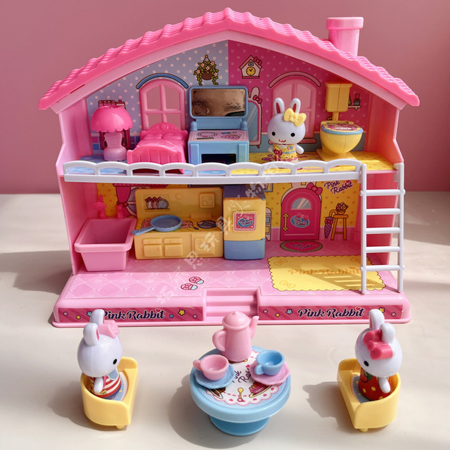 Yiyan Pink Rabbit Mini House Rabbit Play House Girl Kitchen ...