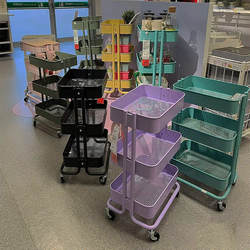 Small Trolley Storage Rack for Home Kitchen Snacks, Bedroom, Living Room Bookshelf, Baby Supplies Storage Rack