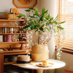 Artificial Green Plants for Decoration, Hanging Jasmine Fake Flowers, Indoor Living Room Light Luxury Atmosphere Soft Decoration Matching