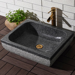 Natural Granite Countertop Basin, Stone Washbasin, Balcony Basin, Household Single Washbasin, Outdoor Stone Basin