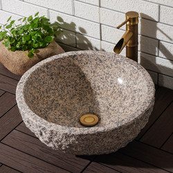 Natural Granite Countertop Basin, Stone Washbasin, Round Washbasin, Outdoor Washbasin, Balcony Single Basin