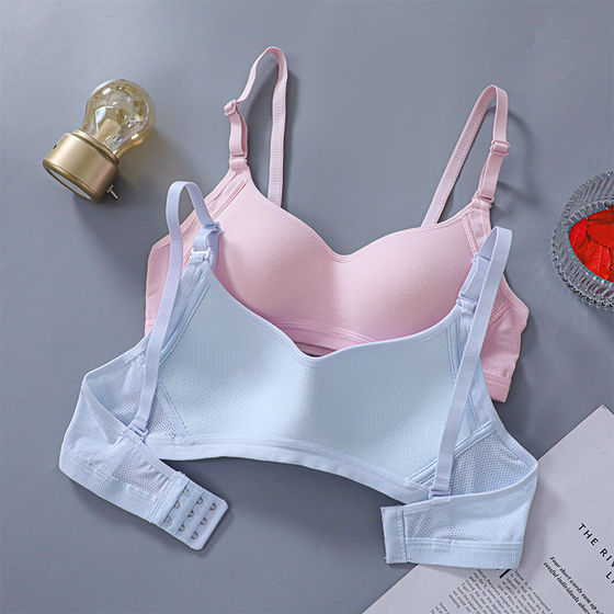 
Pure cotton underwear for girls without rims, small breasts, college students, soft and naked feeling, small breasts, thin style
