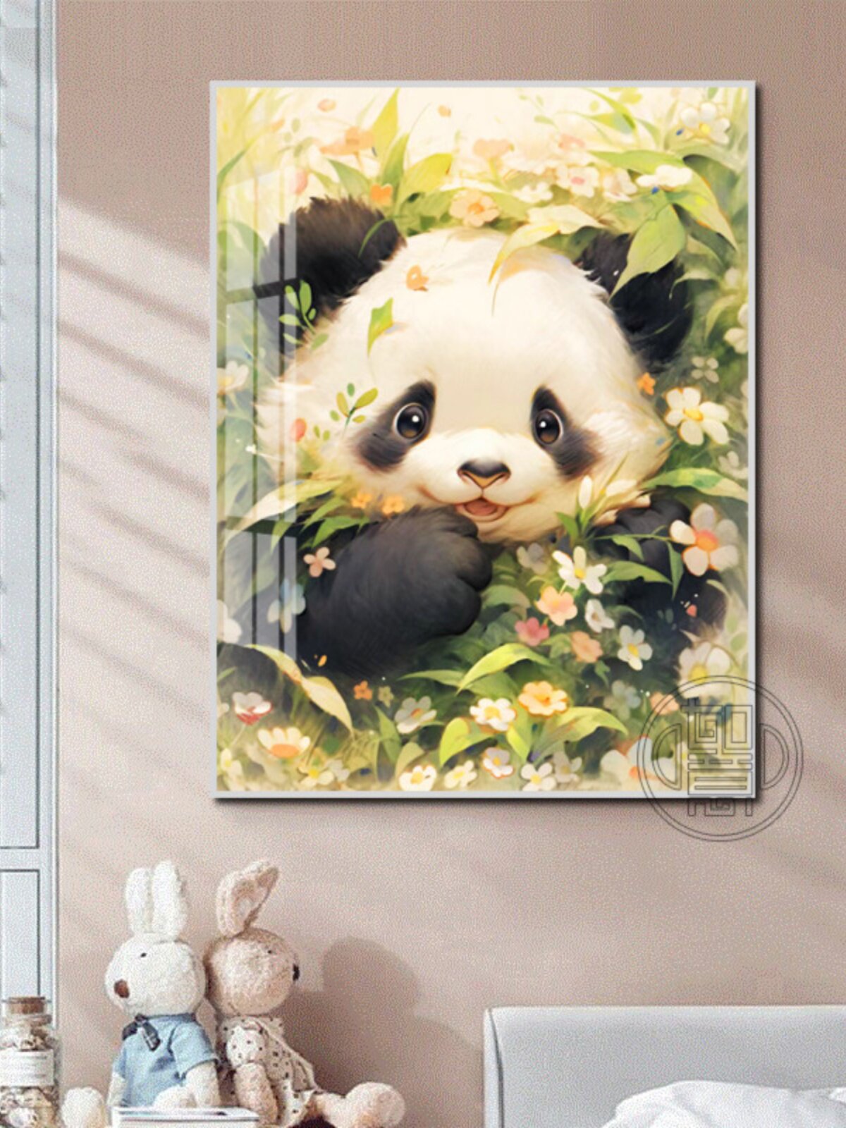 Panda Diamond Painting - Floral Animal Canvas Wall Art