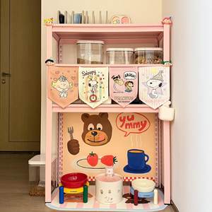 
ins style cat canteen storage rack dog canteen thickened carbon steel pet supplies snack storage and organization rack