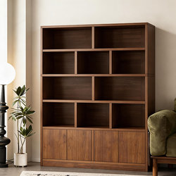 Wine Cabinet Display Cabinet Solid Wood Ecological Board Living Room Wall-Mounted Storage Cabinet 2026 New Model Home Bookshelf Storage Shelf