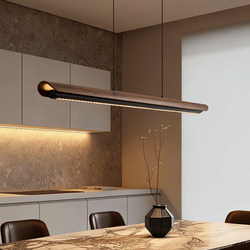 Moon-Viewing Restaurant Chandelier, Song-Style Aesthetics, Tea Room, Simple Island Bar, Dining Table, Linear Strip Light, Mid-Century Style Chandelier